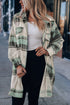 Plaid Print Flap Pockets Long Shacket